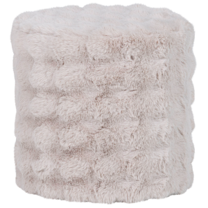 WOOOD Olven Puff H&ouml;g Fluffig Tyg Naturf&auml;rgad