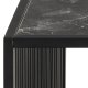 ACT NORDIC Strington Couchtisch, quadratisch – schwarzer Marmor, Melamin/Rauchglas und schwarzes Metall (80 x 80)