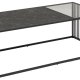 ACT NORDIC Strington Couchtisch, rechteckig - schwarzer Marmor, Melamin/Rauchglas und schwarzes Metall (120x60