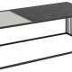 ACT NORDIC Strington Couchtisch, rechteckig - schwarzer Marmor, Melamin/Rauchglas und schwarzes Metall (120x60
