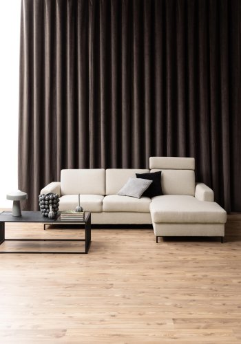 ACT NORDIC Strington Couchtisch, rechteckig - schwarzer Marmor, Melamin/Rauchglas und schwarzes Metall (120x60