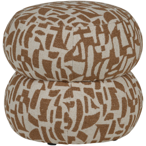 WOOOD Anic Puff Med Grafiskt M&ouml;nster Brun