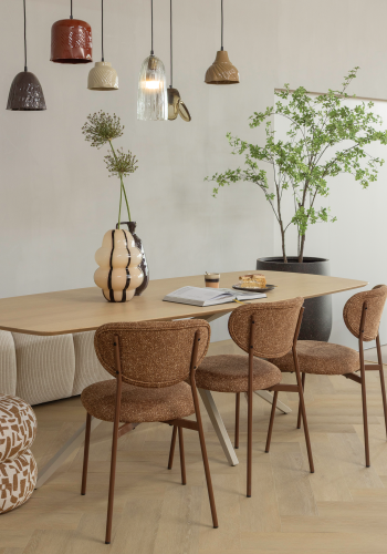 WOOOD Anic puff med grafisk m�nster brun