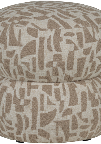 WOOOD Anic puff med grafisk m�nster sand