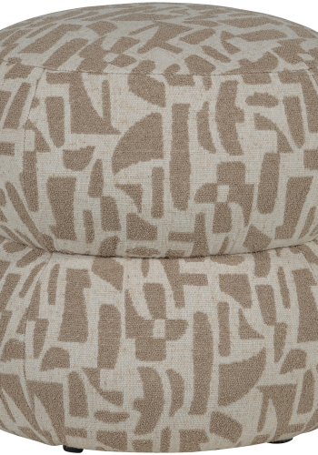 WOOOD Anic puff med grafisk m�nster sand