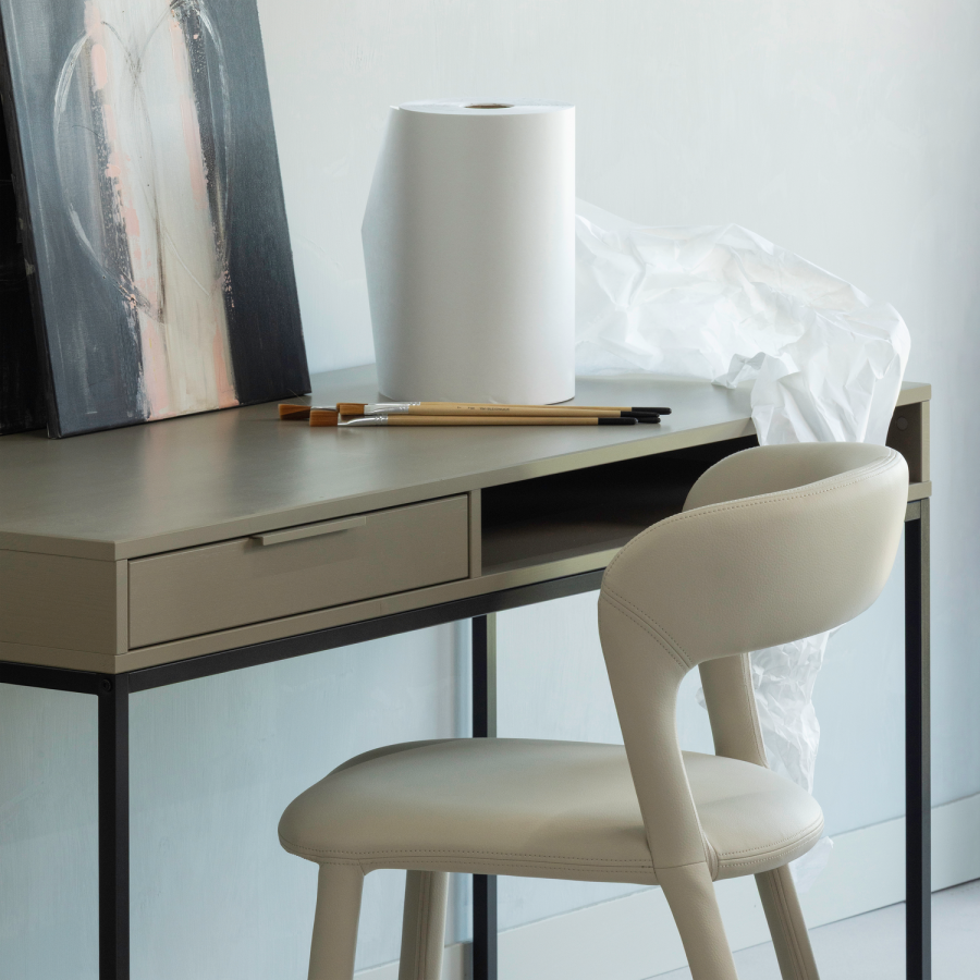 WOOOD Noble matstol l&auml;derlook beige