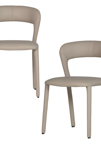 WOOOD Noble matstol l�derlook beige