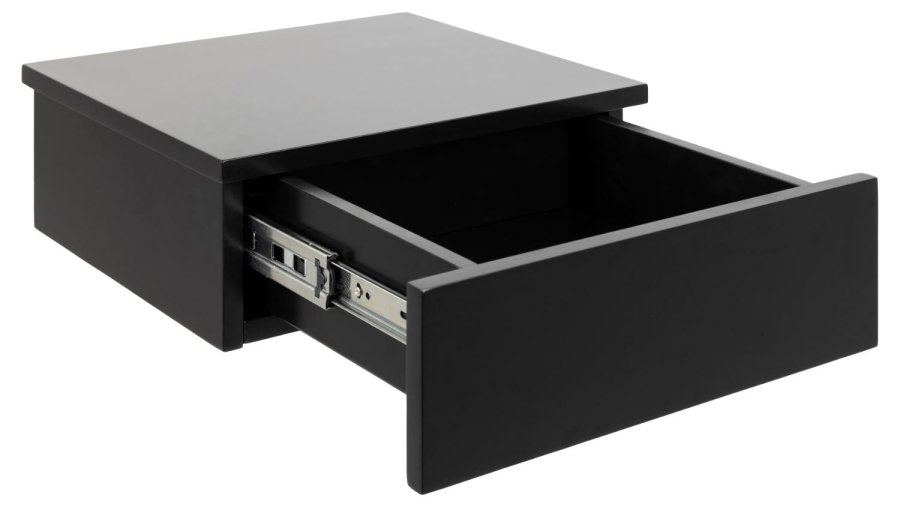 ACT NORDIC Avignon Wandnachttisch, mit 1 Schublade - schwarzes MDF (37x32)