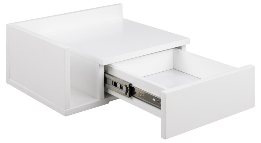 ACT NORDIC Ashlan vghngt natbord, m. 1 hylde og 1 skuffe, vendbar - hvid MDF (40x32)