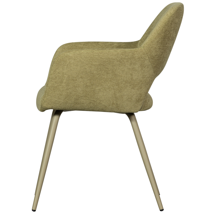 WOOOD Jenny spisebordsstol, m. armln - salvie polyester stof og metal