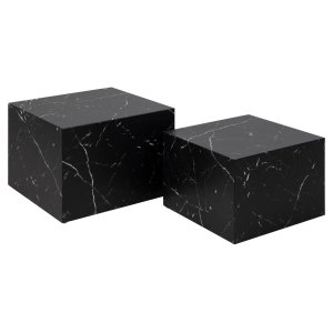 ACT NORDIC Dice sofabord, kvadratisk - sort Marquina marmorpapir (st af 2)