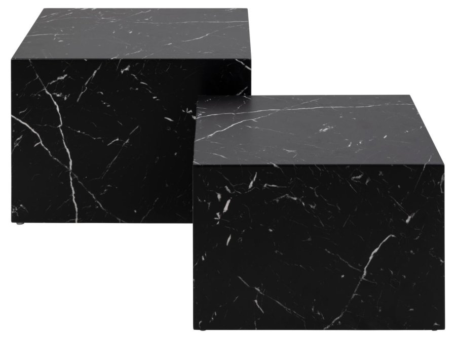 ACT NORDIC Dice sofabord, kvadratisk - sort Marquina marmorpapir (st af 2)