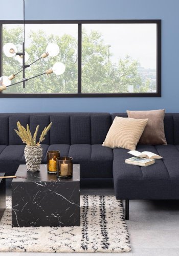 ACT NORDIC Dice sofabord, kvadratisk - sort Marquina marmorpapir (st af 2)