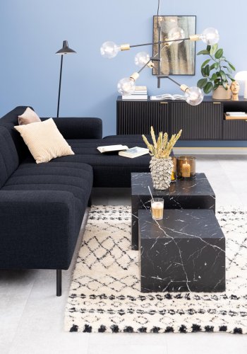 ACT NORDIC Dice sofabord, kvadratisk - sort Marquina marmorpapir (st af 2)