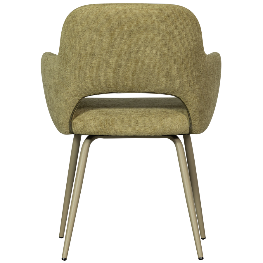 WOOOD Jenny spisebordsstol, m. armln - salvie polyester stof og metal