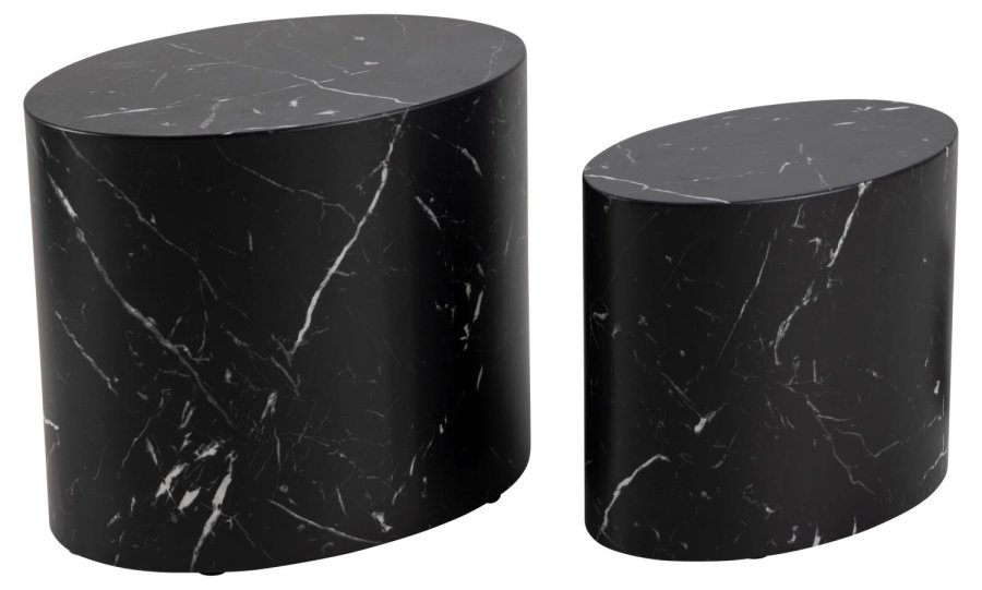 ACT NORDIC Mice sofabord, oval - sort Marquina marmorpapir (st af 2)