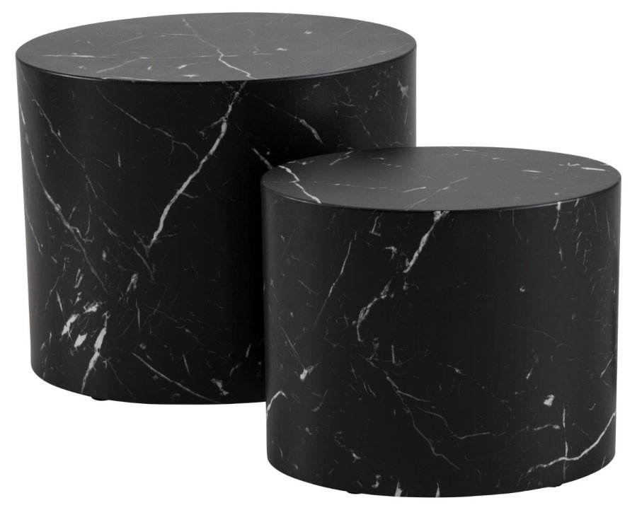 ACT NORDIC Mice sofabord, oval - sort Marquina marmorpapir (st af 2)