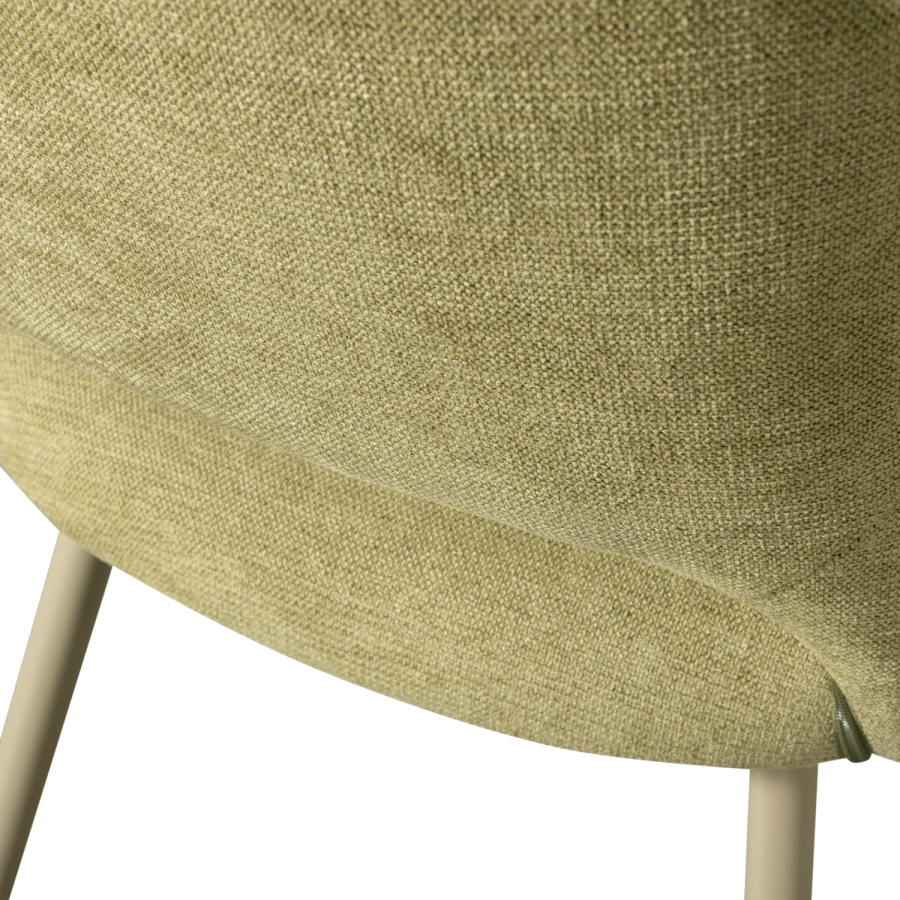 WOOOD Jenny spisebordsstol, m. armln - salvie polyester stof og metal