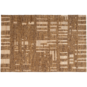WOOOD Ian handv&auml;vd matta ull/bomull brun 170x240 cm