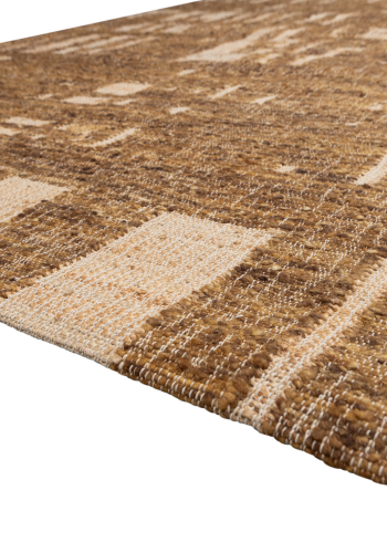 WOOOD Ian handv&auml;vd matta ull/bomull brun 170x240 cm