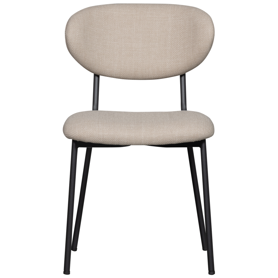 WOOOD Kjeld spisebordsstol - natur polyester og sort metal