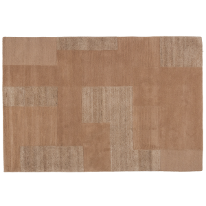 WOOOD Noven handv&auml;vd matta ull/bomull sand 170x240 cm