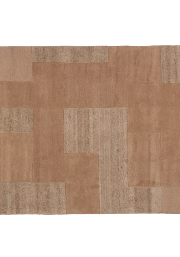 WOOOD Noven handv&auml;vd matta ull/bomull sand 170x240 cm