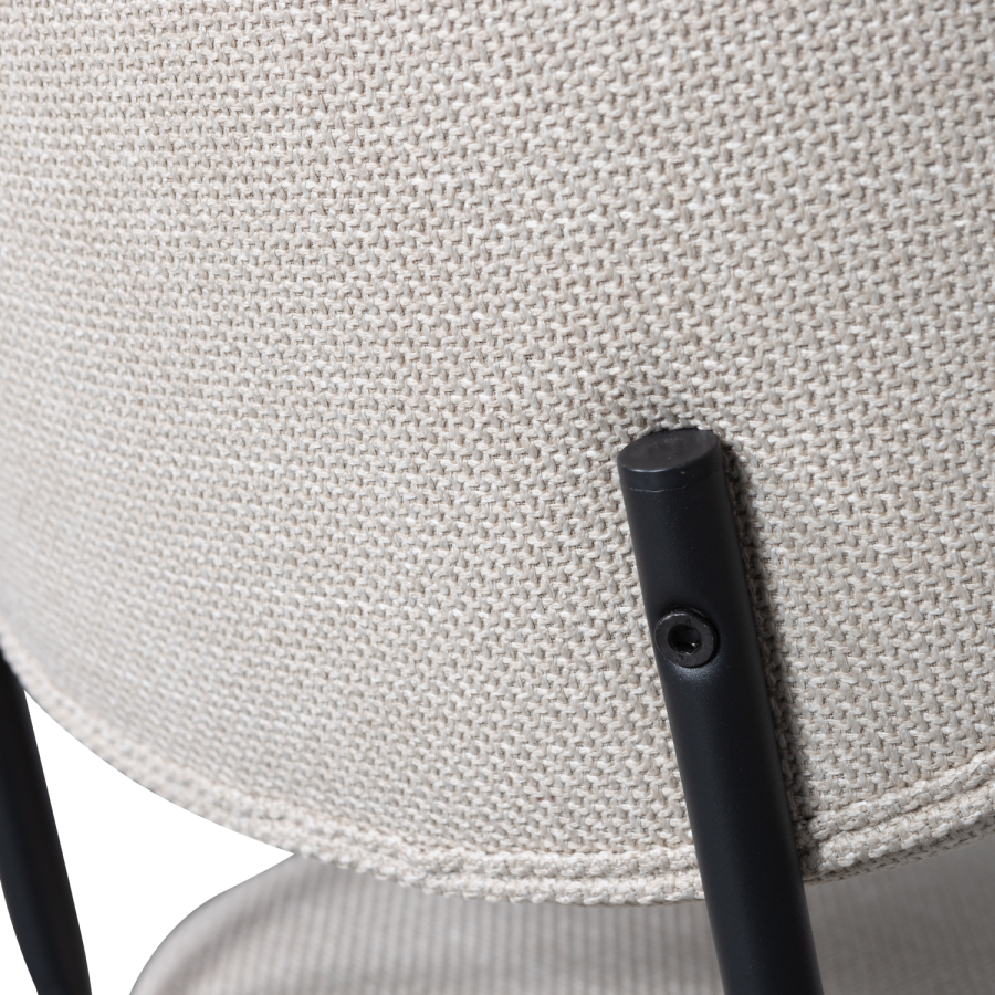 WOOOD Kjeld spisebordsstol - natur polyester og sort metal