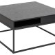 ACT NORDIC Willford sofabord, m. 1 rum, kvadratisk - sort ask melamin og sort metal (80x80)