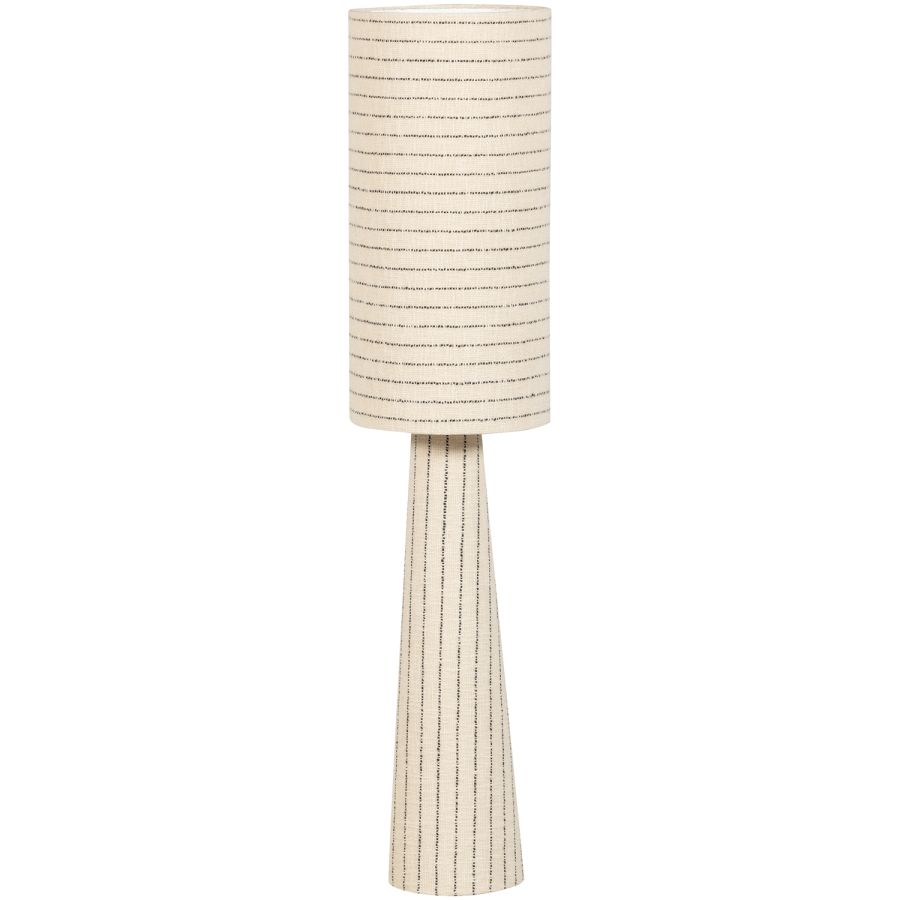 WOOOD Taklampe Metall/Boucl� Naturlige Svarte Striper 130X30Cm