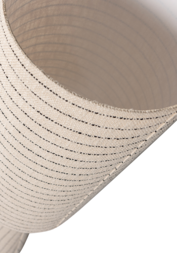 WOOOD Taklampe Metall/Boucl� Naturlige Svarte Striper 130X30Cm