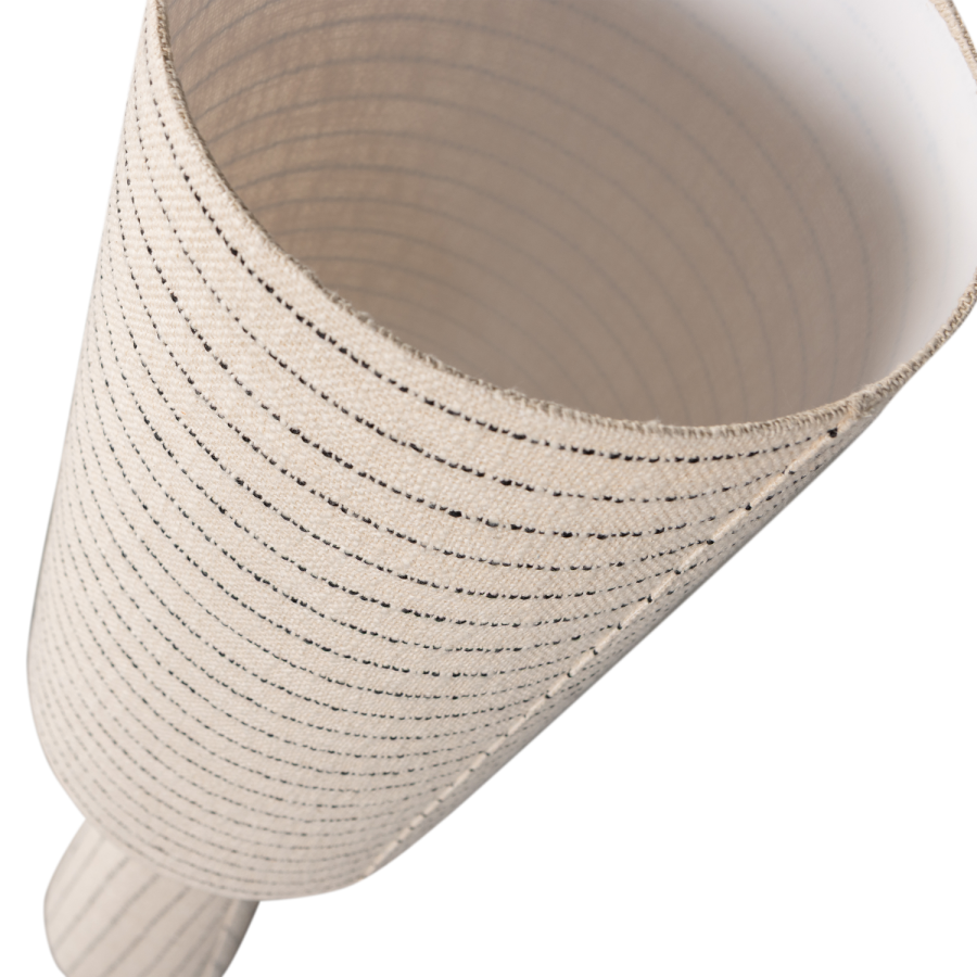 WOOOD Taklampe Metall/Boucl� Naturlige Svarte Striper 130X30Cm