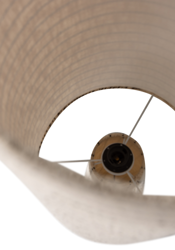 WOOOD Taklampe Metall/Boucl� Naturlige Svarte Striper 130X30Cm