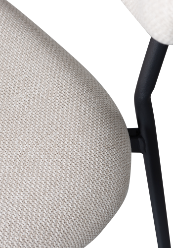 WOOOD Kjeld spisebordsstol - natur polyester og sort metal