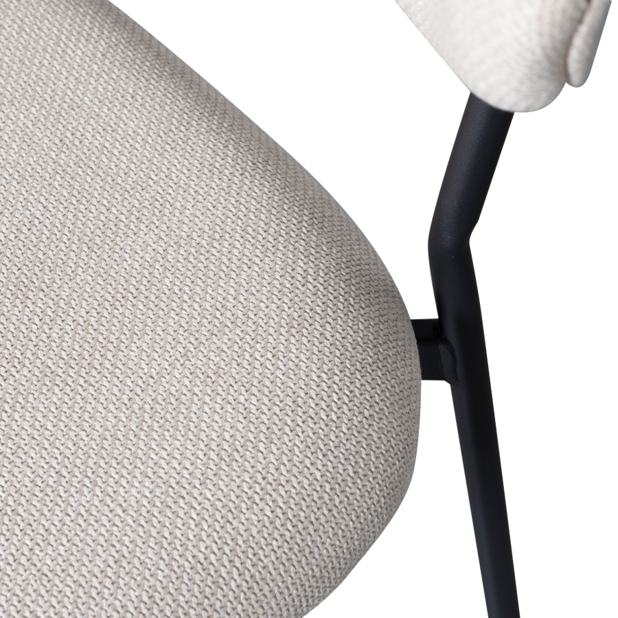 WOOOD Kjeld spisebordsstol - natur polyester og sort metal