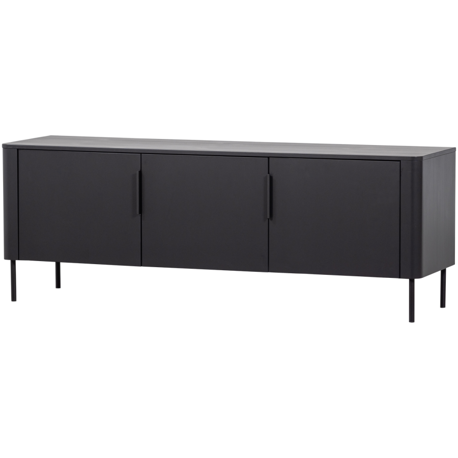 WOOOD Gunnar TV-skap 154 cm furu matt svart [Fsc]