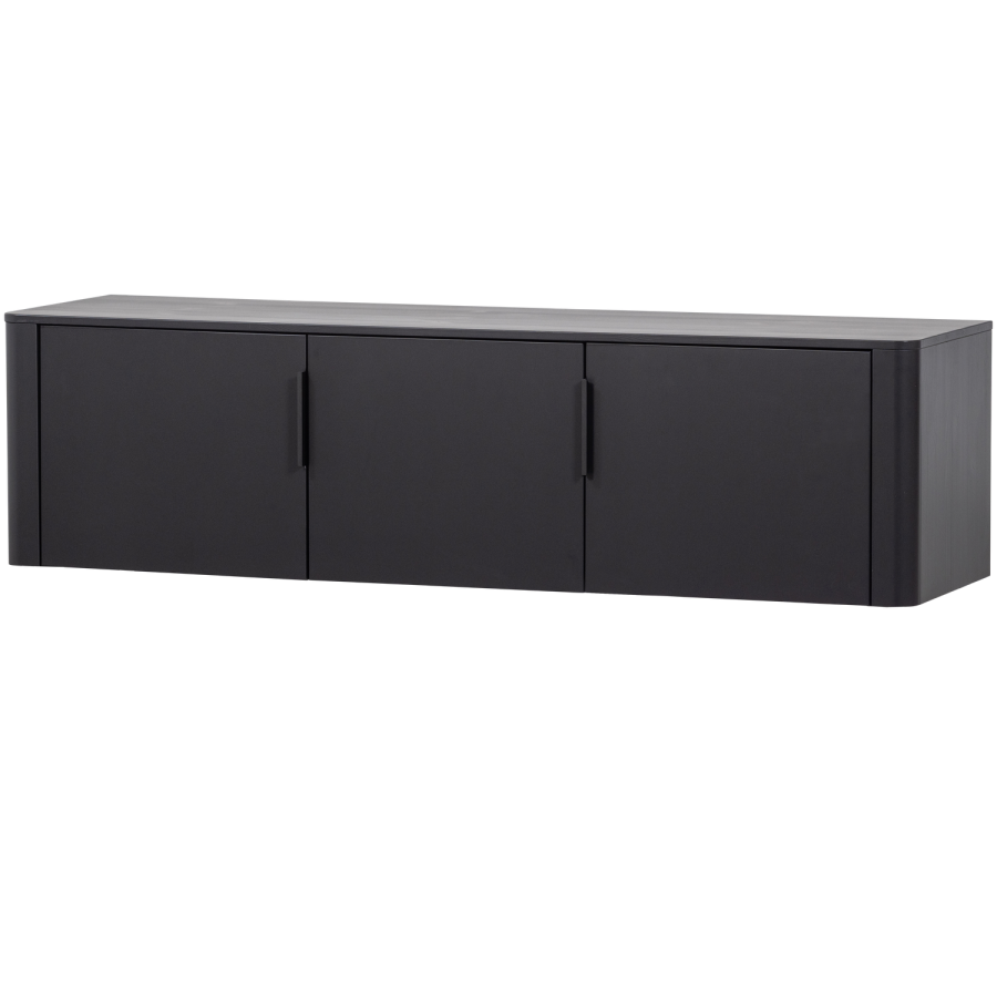 WOOOD Gunnar TV-skap 154 cm furu matt svart [Fsc]