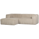 WOOOD Bean sofa, m. venstre chaiselong - travertin fljl stof