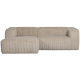 WOOOD Bean sofa, m. venstre chaiselong - travertin fljl stof