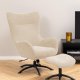 ACT NORDIC Talgarth Relaxsessel, mit Fußhocker, Handbuch – cremefarbener Stoff und schwarzes Metall
