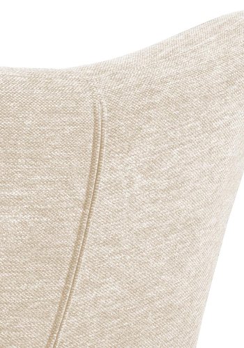 ACT NORDIC Talgarth Relaxsessel, mit Fußhocker, Handbuch – cremefarbener Stoff und schwarzes Metall