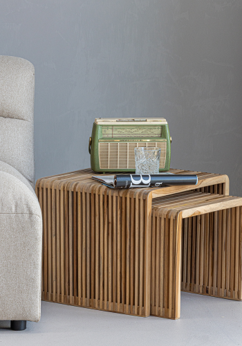 WOOOD Jasmijn sidebord resirkulert teak natur - sett med 2