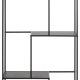 ACT NORDIC Infinity reol, m. 4 hylder - sort marmor melamin og sort metal(H:170cm x72cm x 32cm)