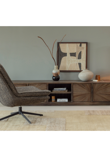 WOOOD Sun TV-sk�p med �ppen planl�sning, �tervunnen teak, brun