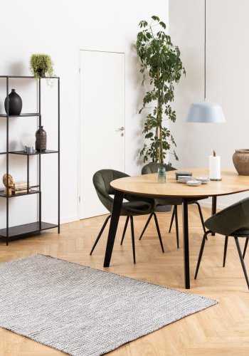 ACT NORDIC Infinity reol, m. 4 hylder - sort marmor melamin og sort metal(H:170cm x72cm x 32cm)