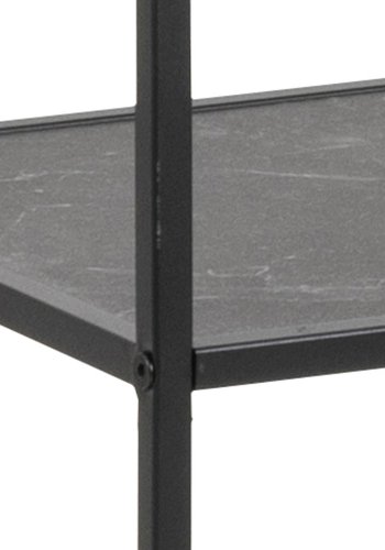 ACT NORDIC Infinity reol, m. 4 hylder - sort marmor melamin og sort metal(H:170cm x72cm x 32cm)