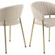 ACT NORDIC Ann spisebordsstol, m. armln - beige polyester og gylden krom metal