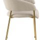 ACT NORDIC Ann spisebordsstol, m. armln - beige polyester og gylden krom metal
