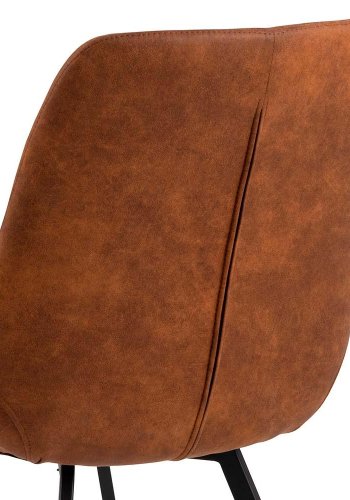 ACT NORDIC Waylor Esszimmerstuhl - Kamelfarbenes Polyester und schwarzes Metall