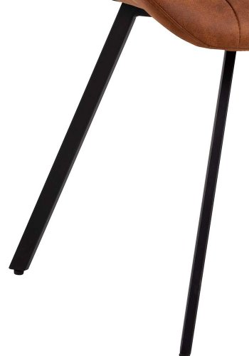 ACT NORDIC Waylor Esszimmerstuhl - Kamelfarbenes Polyester und schwarzes Metall